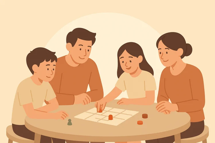 目的や時間を決めた家族ゲームタイムは絆を深めます。